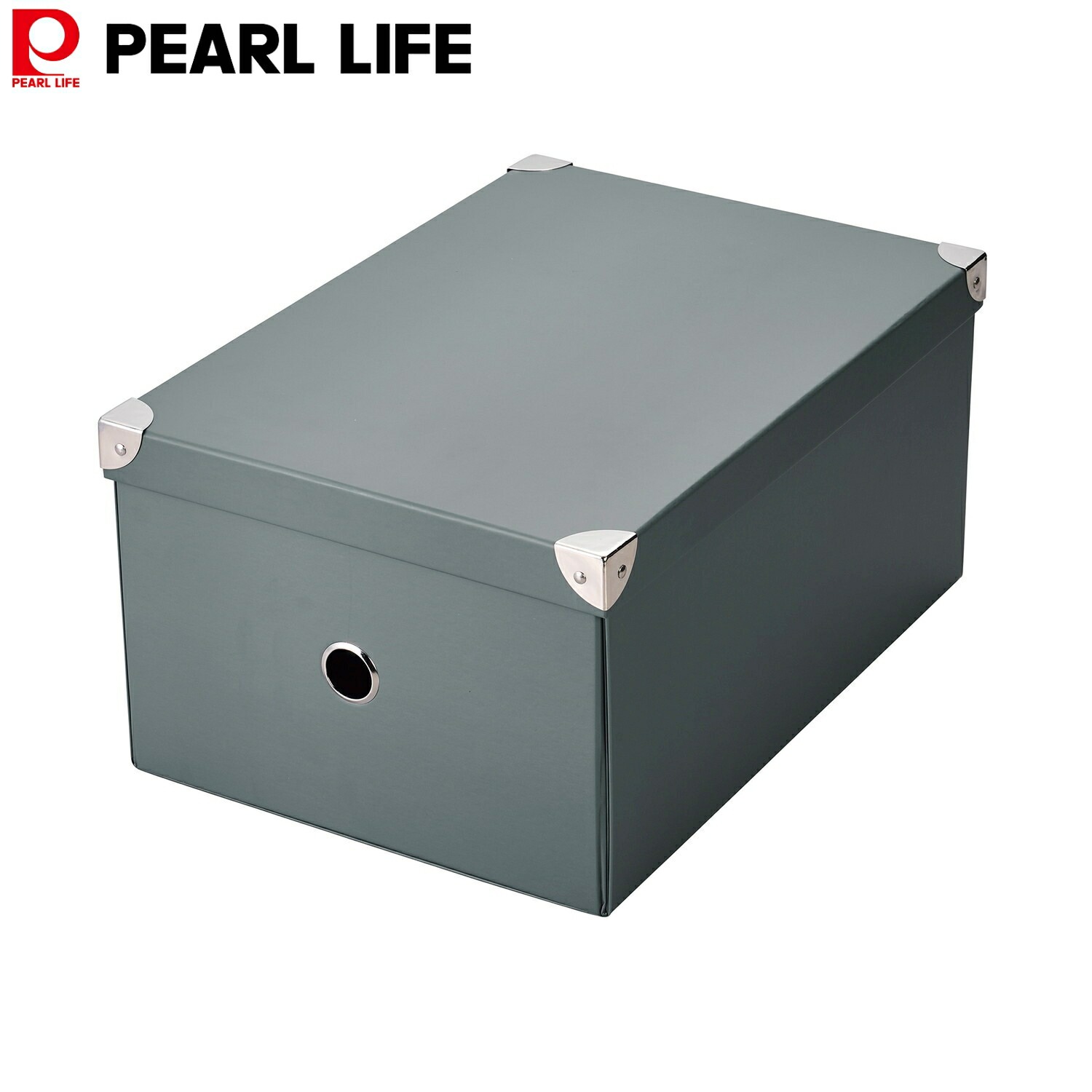 パール金属 収納 ケース ストレージ パルプ ボックス Lサイズ 製品サイズ：(約)27×38×18cm グレー N-7265