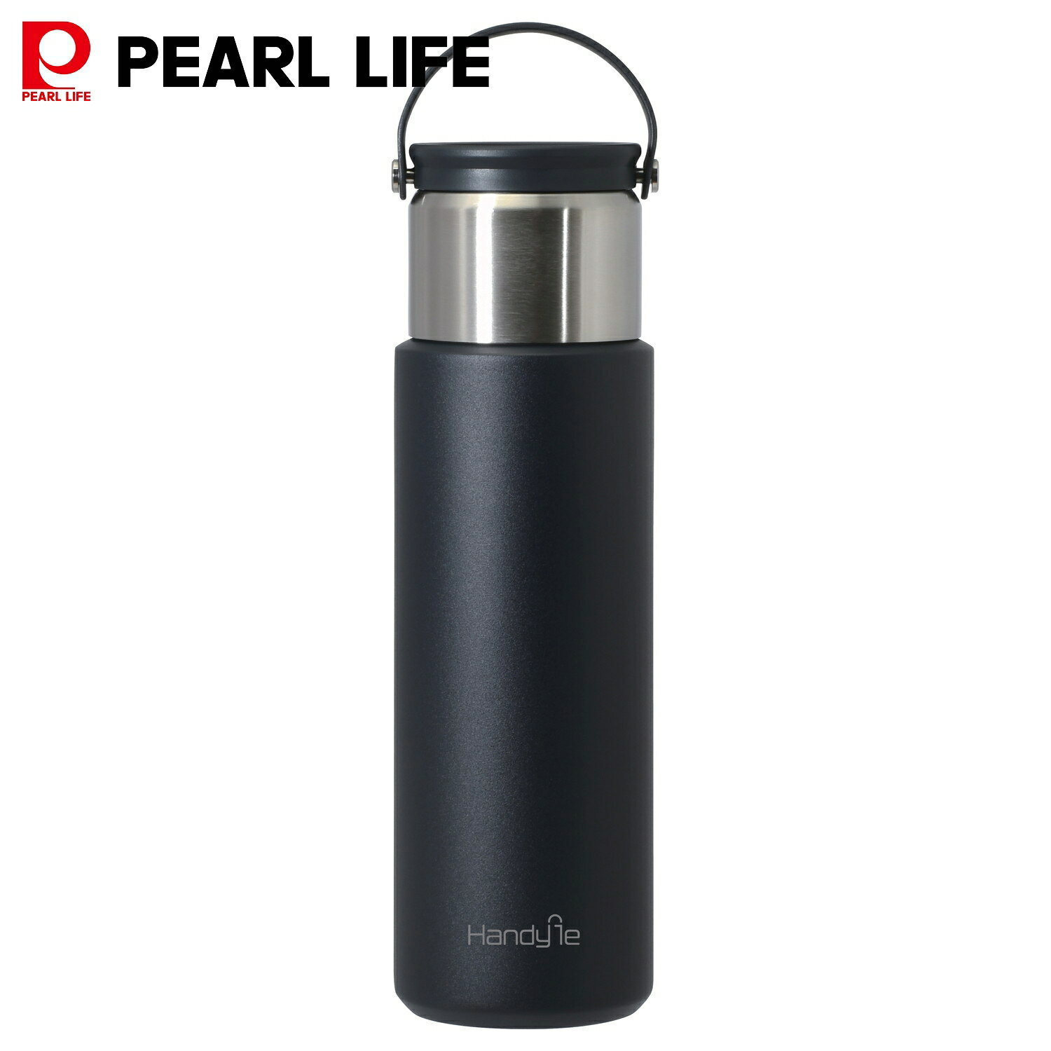 樂天商城 - パール金属公式 ハンディール コップ付 ボトル 750ml ブラック HC-576 水筒コップ 大人用水筒マグボトル キッチン収納 整理整頓 省スペース 積み重ね スタッキング