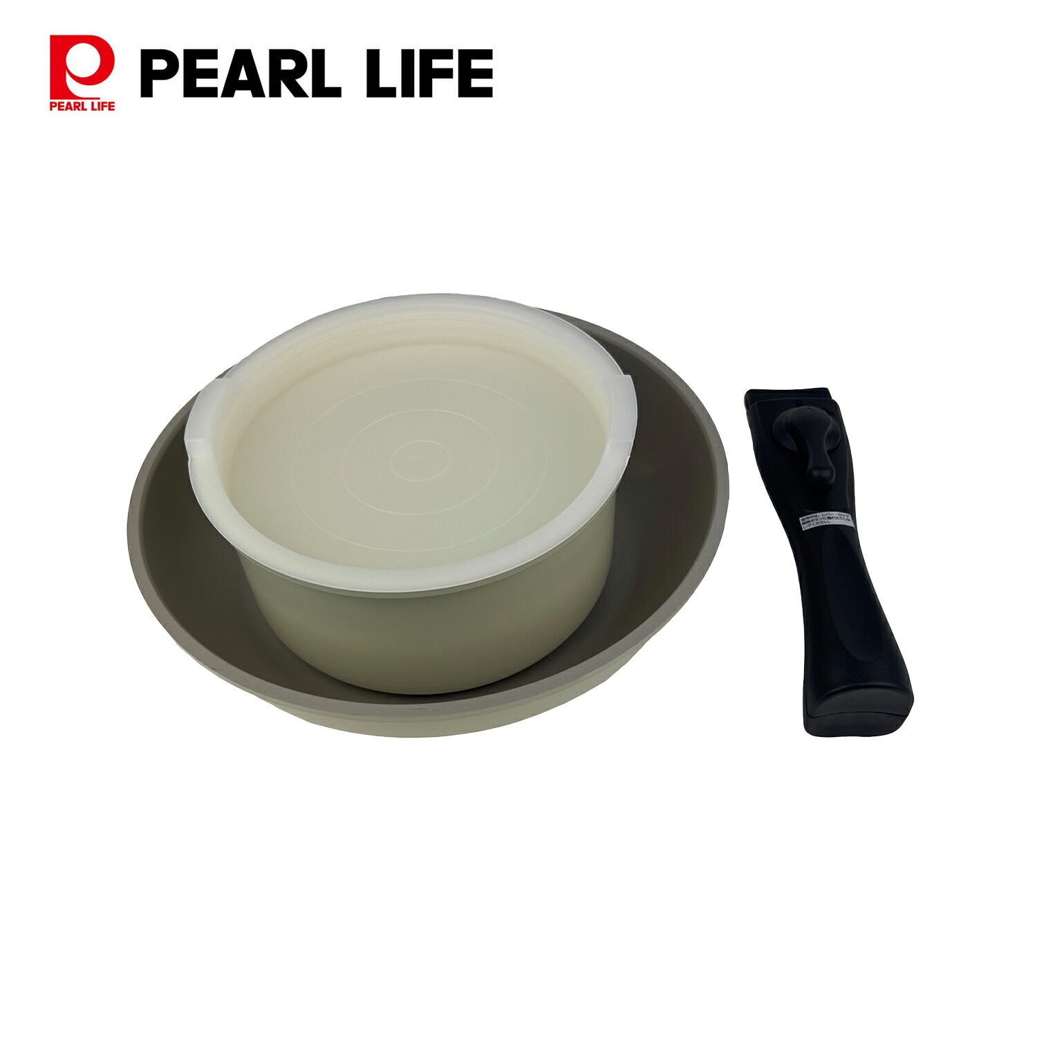 パール金属 フライパン 鍋 4点セット IH対応 ふっ素加工 取っ手のとれる オーブン調理 フライパン24cm セラミック加工マルチポット16cm マルチポット16cm用プラスチック蓋 専用ハンドル トルティーノ HC-679