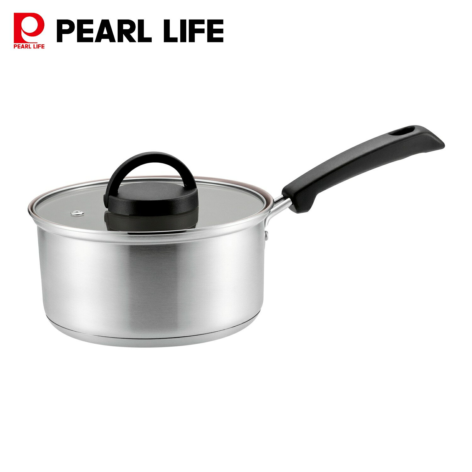 Sauce Pans - パール金属 片手鍋 16cm 3層底 内面セラミック IH対応 ガラス蓋付 ルミール HC-1079