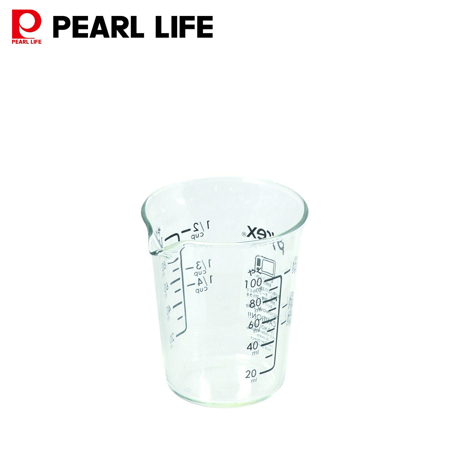 パール金属公式 PYREX パイレックス Blow メジャーカップ 軽量カップ 100 耐熱ガラス オーブン対応 電子レンジ対応 食洗機対応 冷凍庫対応 ブラック CP-8658 計量タイマー温度計 計量カップ キッチン収納