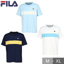 テニス フィラ ゲームシャツ メンズ クルーネックシャツ Tシャツ ゲームウェア 試合着 トップス テニスウェア 男性用 半袖 丸首 テニス用 ソフトテニス用 ...