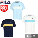 55%OFF テニス フィラ ゲームシャツ メンズ クルーネックシャツ Tシャツ ゲームウェア 試合着 トップス テニスウェア 男性用 半袖 丸首 テニス用 ソフトテニス用 FILA VM5687 【365日あす楽対応】 楽天スーパーSALE RakutenスーパーSALE