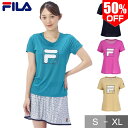 50%OFF テニス Tシャツ レディース フィラ FILA fila 半袖 半そで ショートスリーブ Uネック かわいい 吸汗 速乾 UV VL2880 楽天スーパーSALE RakutenスーパーSALE