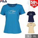 50%OFF テニス Tシャツ レディース フィラ FILA fila 半袖 半そで ショートスリーブ Uネック かわいい メッシュ VL2925 楽天スーパーSALE RakutenスーパーSALE
