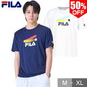 50%OFF フィラ テニス Tシャツ メンズ プラクティスTシャツ 半袖 テニスウェア 吸汗速乾 UV メッシュ 半袖Tシャツ 大人 ウェア グラフィックTシ...