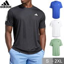 テニス アディダス プラクティスTシャツ メンズ スリーストライプス 半袖 丸首 テニスウェア 吸汗速乾 吸湿 メッシュ 半袖Tシャツ 大人 ウェア adida...