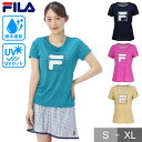 フィラ レディース テニスTシャツ VL2880 半袖 吸汗速乾 UVカット グラフィックTシャツ スポーツTシャツ トップス おしゃれ かわいい 春夏ウェア 普段着にも FILA