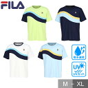 テニス フィラ ゲームシャツ メンズ クルーネックシャツ Tシャツ ゲームウェア 試合着 トップス テニスウェア 男性用 半袖 丸首 テニス用 ソフトテニス用 FILA VM5682 【365日あす楽対応】