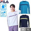 フィラ テニス ロングTシャツ メンズ 長袖 テニスウェア プラクティスTシャツ 吸汗速乾 UV メッシュ Tシャツ 大人 ウェア FILA VM5709 【3...