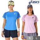 アシックス テニス ゲームシャツ レディース テニスウェア 通気性 半袖 丸首 Tシャツ ゲームウェア ソフトテニス バドミントン おしゃれ かわいい ウィメンズ asics 2042A351 【365日あす楽対応】 2025NEWモデル 2025SS06(4)