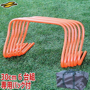 練習 ミニハードル Mサイズ 30cm×6台組 専用バッグ付き トレーニング用品 サッカー フットサル バスケットボール フィジカル ラッピング不可 FMH-600 フィールドフォース