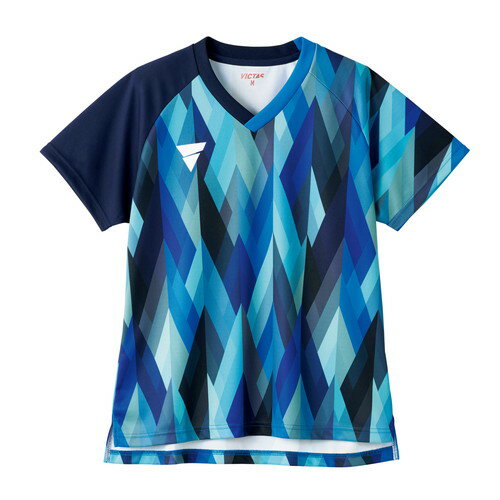 82JA550021XS ミズノ 卓球用ゲームシャツ（ユニセックス）（ブルーアトール×ベリーピンク・サイズ：XS） MIZUNO 82JA5500