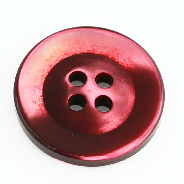 【スーツボタン専門店】HK19T高瀬貝(レッド染色 No.1) 20mm 天然高瀬貝スーツジャケット前ボタンに[1個から販売]老舗テーラー御用達スーツボタン専門店の高級ボタン