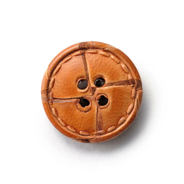Leather Button - 【スーツボタン専門店】本革ボタンLZ-1500 15mm (color.01ライトブラウン) 袖用ボタン レザーボタン,皮ボタン[1個から販売]老舗テーラー御用達スーツボタン専門店の高級ボタン