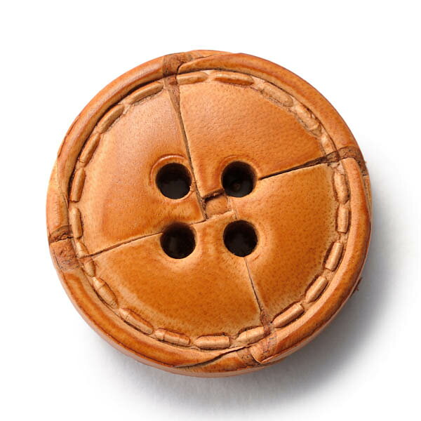 Leather Button - 【スーツボタン専門店】本革ボタンLZ-1500 25mm (color.01ライトブラウン) コート対応ボタン レザーボタン,皮ボタン[1個から販売]老舗テーラー御用達スーツボタン専門店の高級ボタン