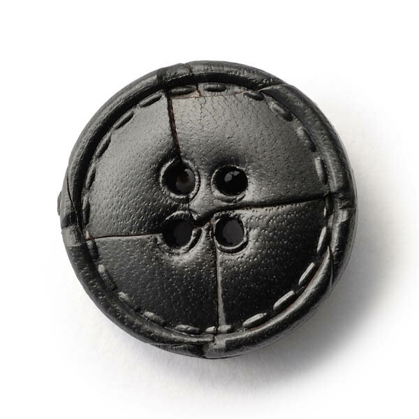 Leather Button - 【スーツボタン専門店】本革ボタンLZ-1500 20mm (color.05ブラック) コート対応ボタン レザーボタン,皮ボタン[1個から販売]老舗テーラー御用達スーツボタン専門店の高級ボタン