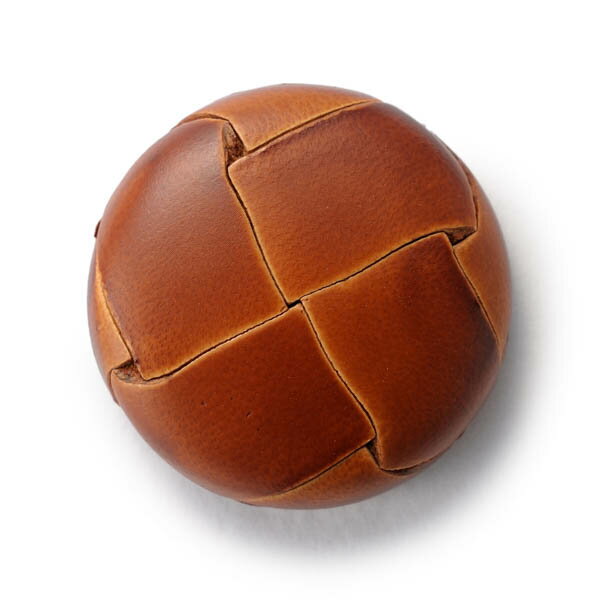 Leather Button - 【スーツボタン専門店】本革ボタンLZ-200 23mm (color.01ライトブラウン) コート対応ボタン[1個から販売]老舗テーラー御用達スーツボタン専門店の高級ボタン