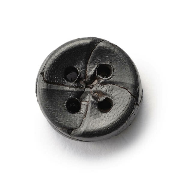Leather Button - 【スーツボタン専門店】本革ボタンLZ-2200 15mm (color.05ブラック) 袖用ボタン[1個から販売]老舗テーラー御用達スーツボタン専門店の高級ボタン