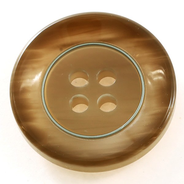 【スーツボタン専門店】ケウル(COLOR.41ライトブラウン系) 20mm[1個から販売]ポリエステルとメタルリングの組合わせ 紳士服スーツジャケットの前ボタンに老舗テーラー御用達スーツボタン専門店の高級ボタン