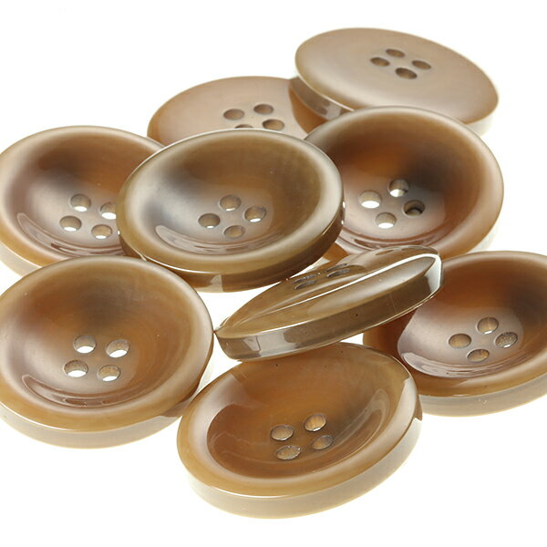 【スーツボタン専門店】V77 25mm (color.42ライトブラウン) コート対応ボタン[1個から販売]老舗テーラー御用達スーツボタン専門店の高級ボタン