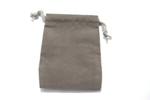 ベルベット調ミニきんちゃく袋グレー縦9cm横6.5cm(ジュエリー保存用ミニ巾着袋ベロア風キンチャク袋9cm×7cm)