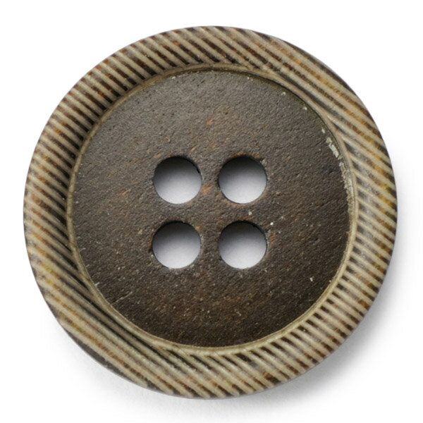 【高級オーダー専門店】水牛ボタンブラントK-1176(COLOR.DBRダークブラウン)20mm紳士服スーツジャケットの前ボタン[1個から販売]老舗テーラー御用達スーツボタン専門店の高級ボタン