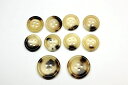 【送料無料】水牛スーツボタンセットK-150(COLOR.3A)ベージュベースに黒 20mm2個15mm8個 セット老舗テーラー御用達スーツボタン専門店の高級ボ...