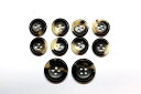 【送料無料】水牛スーツボタンセットK-150(COLOR.3C)白黒 20mm2個15mm8個 セット老舗テーラー御用達スーツボタン専門店の高級ボタン