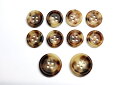 【送料無料】水牛スーツボタンセット790(ツヤケシcolor.4A茶に白) 20mm2個15mm8個 セット老舗テーラー御用達スーツボタン専門店の高級ボタン