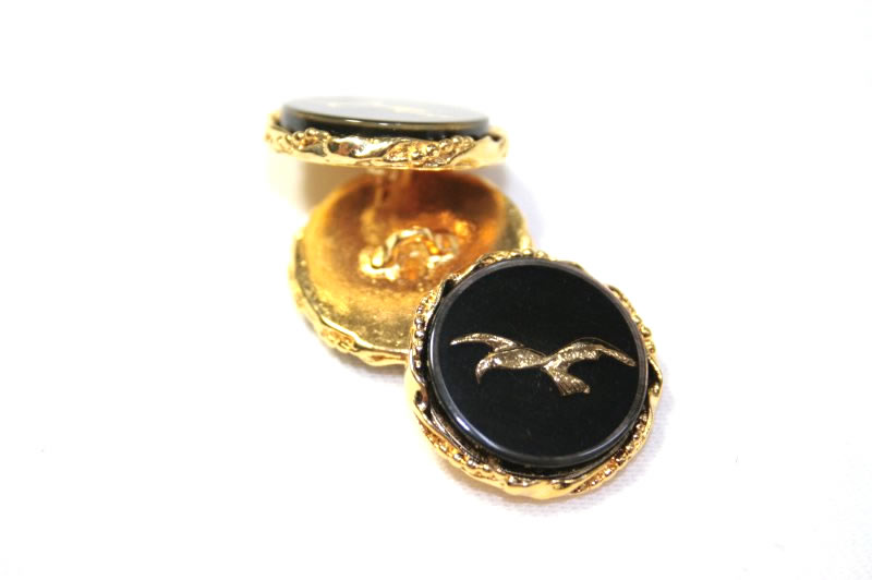 【スーツボタン専門店】メタルボタンかもめcolor.8・15mm 【イタリア製海外ビンテージボタン】紳士服スーツジャケットの袖口・袖ボタンに[1個から販売]老舗テーラー御用達スーツボタン専門店の高級ボタン 2