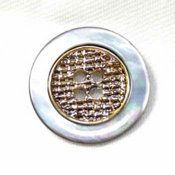 【スーツボタン専門店】PS-11黒蝶貝メタルボタンゴールド20mm[1個から販売]老舗テーラー御用達スーツボタン専門店の高級ボタン