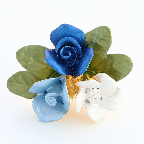 【送料無料】ラペルピン・フラワーブルーホワイト・【限定品】メンズ・レディースに使えるアクセサリー【高級オーダー店御用達の専門店】