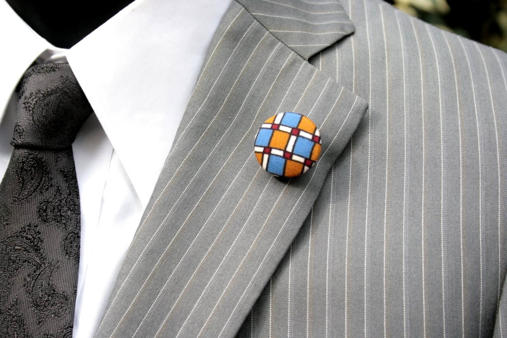 【スーツボタン専門店】ラペルピン・くるみボタンcolor10 メンズ・レディースに使えるハンドメイドアクセサリー