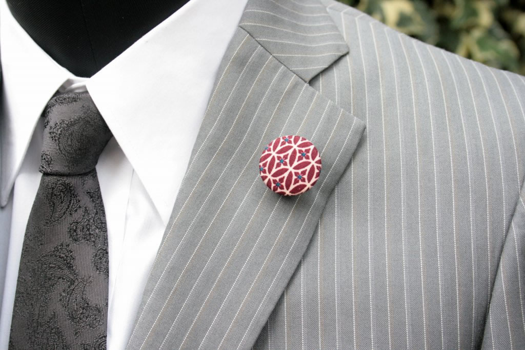 【スーツボタン専門店】ラペルピン・くるみボタンcolor7 メンズ・レディースに使えるハンドメイドアクセサリー