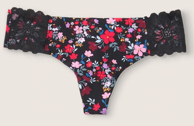 ヴィクトリアシークレット PINK No-Show Thong Tバック フローラル XS