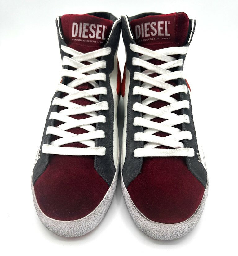 メンズ DIESEL ディーゼル ヴィンテージ加工 ハイカット スニーカー レザー スウェード 28.5