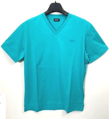 樂天商城 - メンズ ディーゼル ワンポイント Vネック Tシャツ ターコイズ L