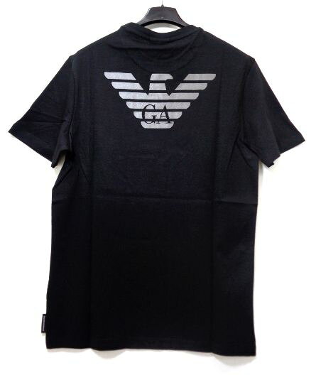 メンズ エンポリオ アルマーニ バックプリント Tシャツ ブラック S