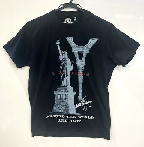 メンズ ウィルソン ウィリアムズ クルーネック プリント Tシャツ ブラック L