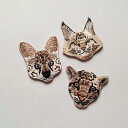 ネコ科のワッペン/猫科/小虎、サーバルキャット、メインクーン/アイロン糊付き/刺繍/手芸