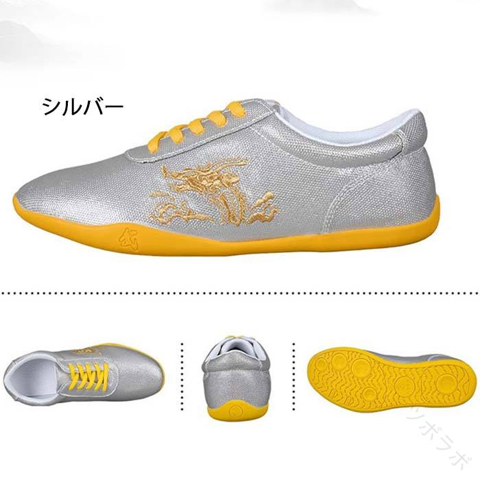 太極拳シューズ 刺繍入り 太極拳靴 武術 カンフー 靴 4色展開 男女兼用 太極拳用シューズ レディース ..