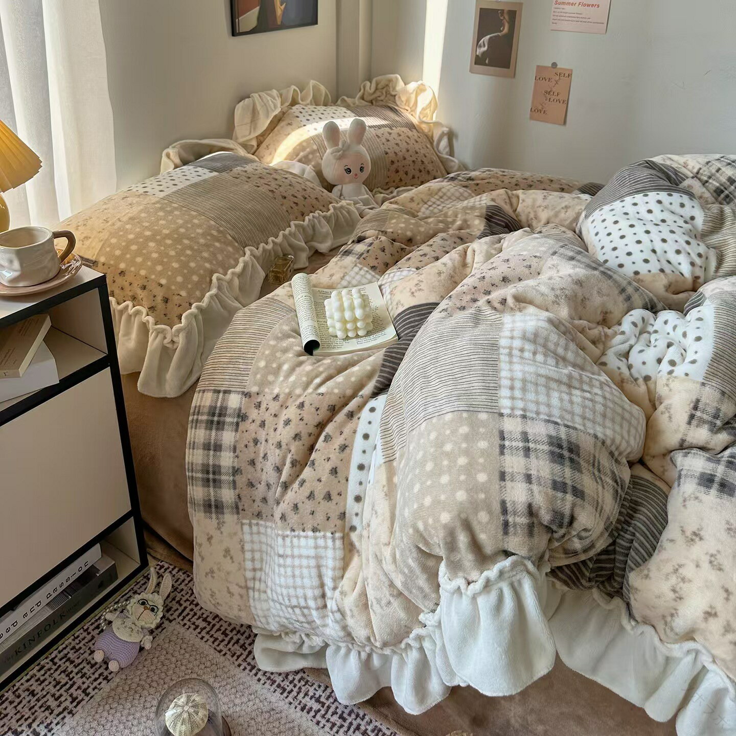 布団カバーセット あったか 冬用 シングル 掛け布団カバー 3点セット 寝具カバーセット 姫系 フリル 可..