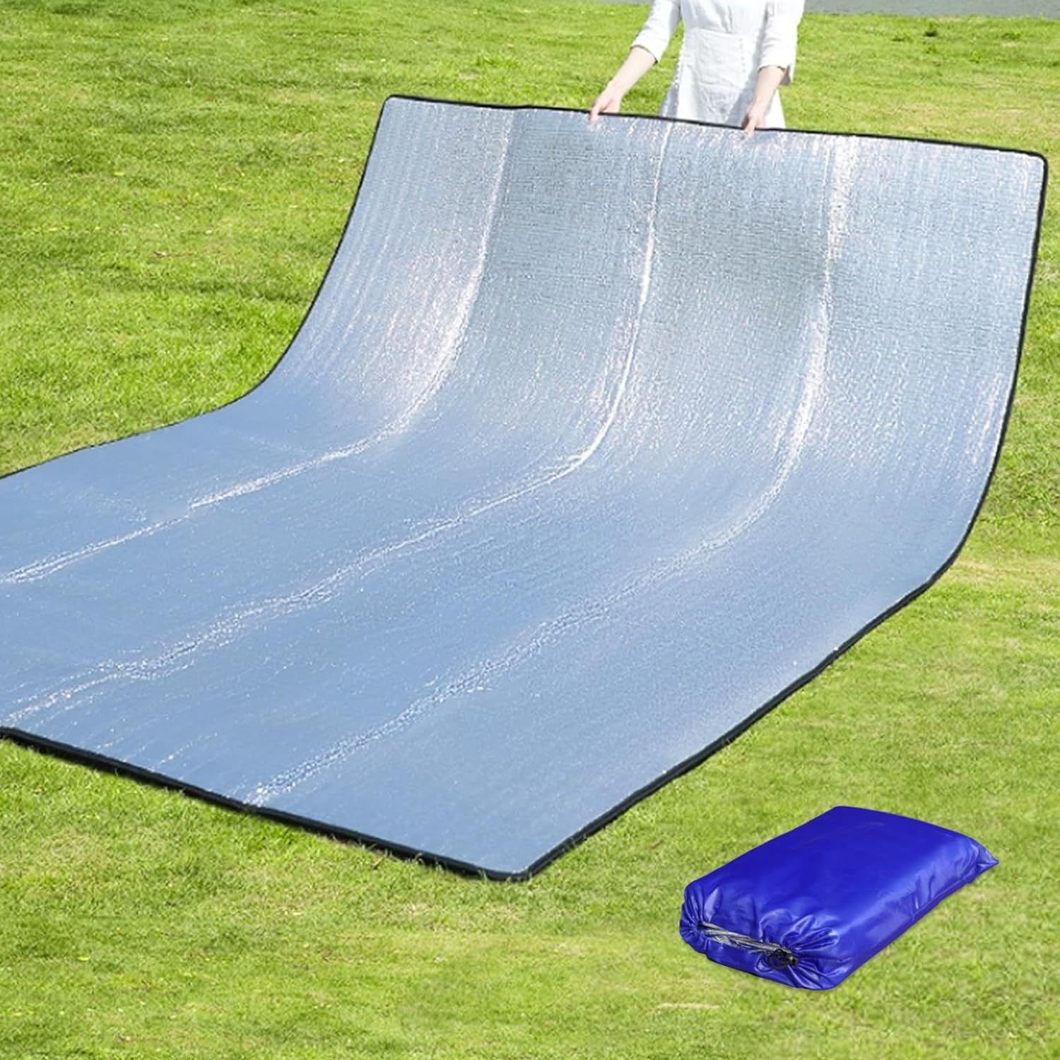 銀マット アルミシート レジャーシート 240cm×200cm 厚手断熱シート 遮熱 保温 防水 防寒 防災用 テン..