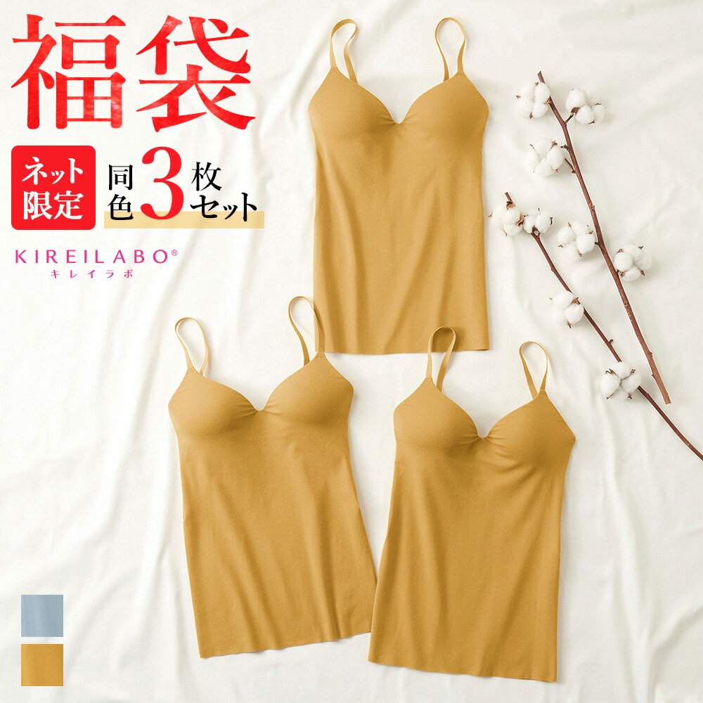 福袋 2024年 ネット限定 グンゼ キレイラボ ブラキャミソール 3枚セット まとめ買い レディース ブラキャミ ブラトップ アンダーゴムなし インナー カップ付き 綿混 シームレス ひびきにくい 美胸 締め付けない 婦人 GUNZE KIREILABO Fitte フィッテ KB3057N FK24L016 M-Lのサムネイル