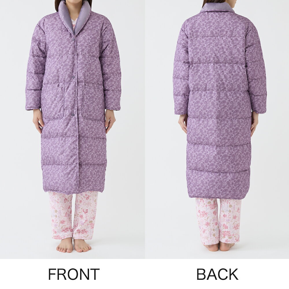 P10【ブラックフライデーセール 11/27 9:59まで】グンゼ 羽織物 レディース 羽毛 中綿 ダウン ボア ガウン あったか 冬用 保温 防寒 婦人 女性 部屋着 寝間着 GUNZE こだわりパジャマ S M L TK4464 3