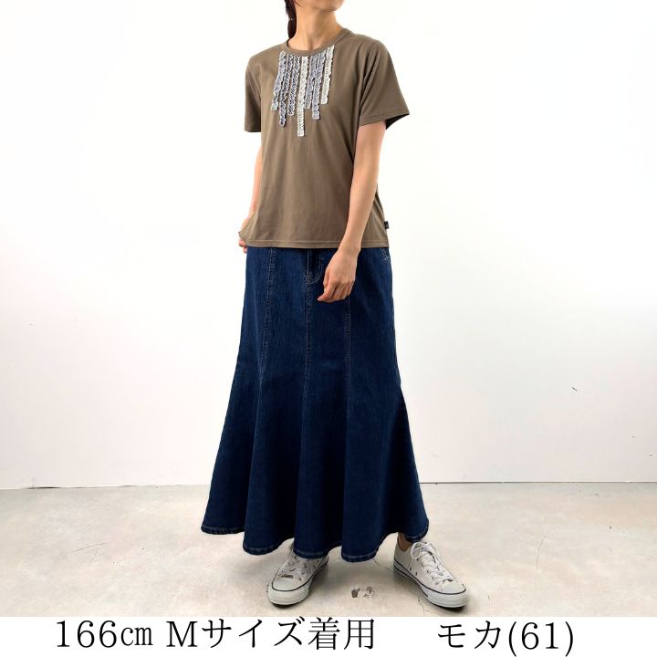 フリル飾り Tシャツ 半袖 カットソー レディ...の紹介画像3