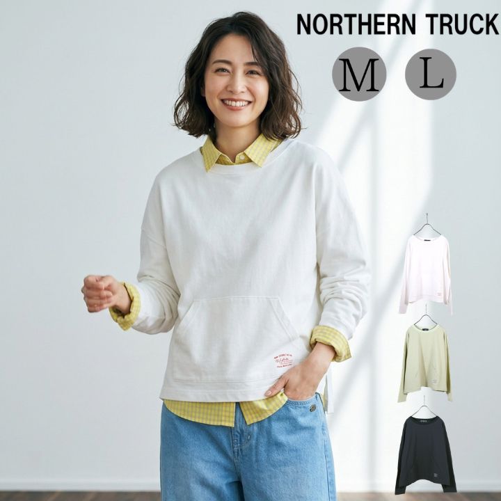 乐天商城 - ワークポケット ワイドプルオーバー Tシャツ カットソー レディース ノーザントラック ノースオブジェクト NORTHERNTRUCK トップス コットン クルーネック 大きいサイズ 大人 可愛い ナチュラル カジュアル 服 [M便 不可]