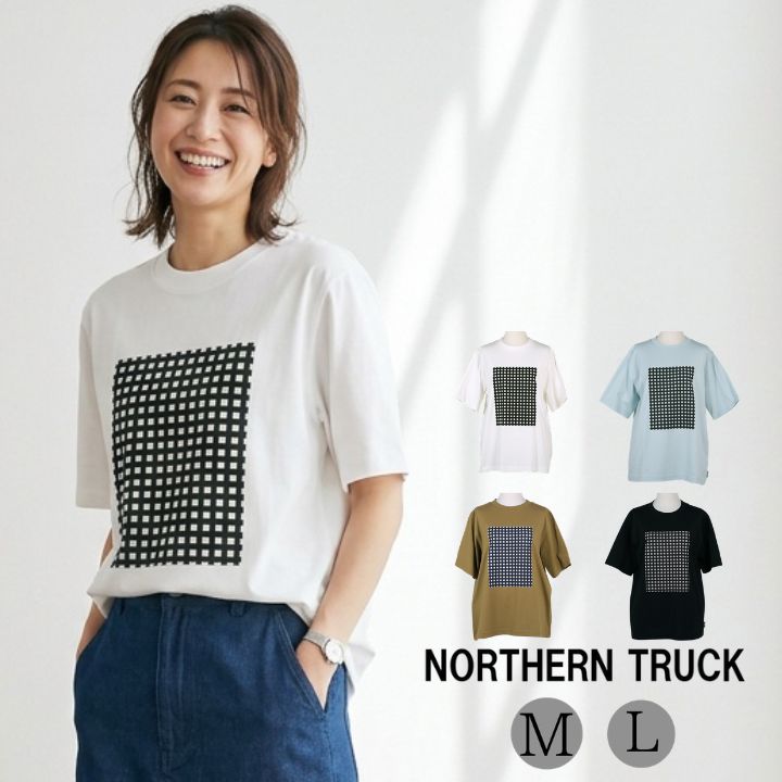乐天商城 - ギンガムチェック プリント プルオーバー レディース クルーネック Tシャツ ノーザントラック ノースオブジェクト NORTHERNTRUCK ゆったり トップス 大きいサイズ 大人 可愛い ナチュラル カジュアル 秋服 冬服 [M便 1/1]