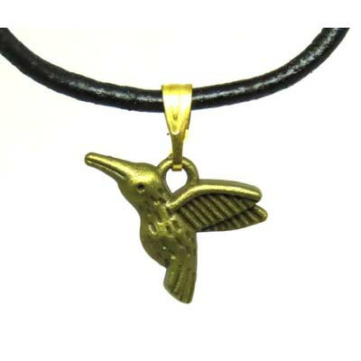 カワセミ　ハチドリ　牛本革紐付　チョーカー　ペンダント　ネックレス　グッズ　野鳥　翡翠　川蝉